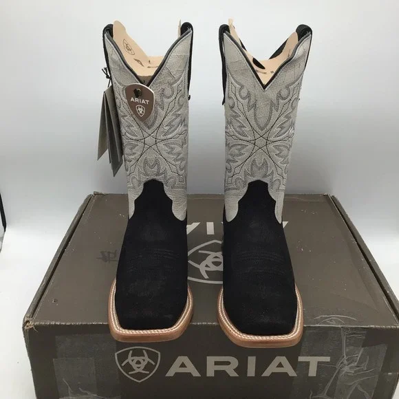 Ariat Mens Circuit Gritty Roughout Shredded White Western Boots Size 7.5 EE NEW